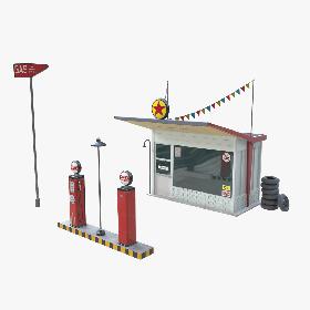 Vintage Gas Station model